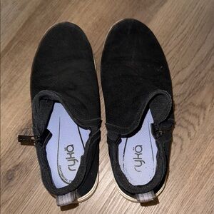 Ryka Black Suede Slip-On Sneakers